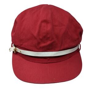Calvin Klein Fitted Cadet Army Cap Red One Size Solid Outdoor Blank